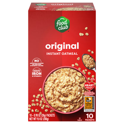 Food Club Original Instant Oatmeal 10 ea