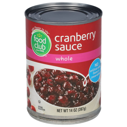 Food Club Whole Cranberry Sauce 14 oz