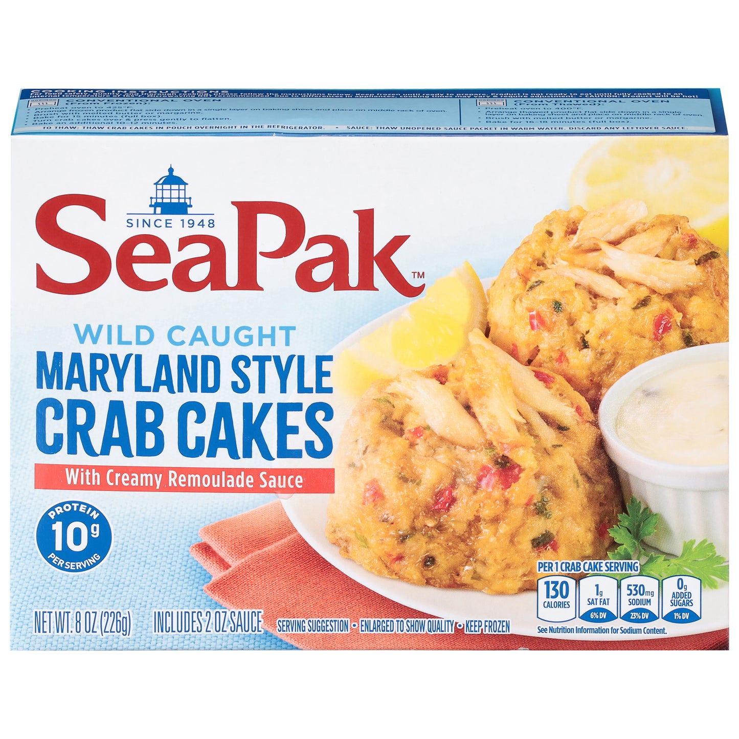 SeaPak Wild Caught Maryland Style Crab Cakes with Creamy Remoulade Sauce 8 oz
