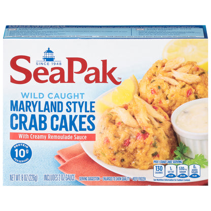 SeaPak Wild Caught Maryland Style Crab Cakes with Creamy Remoulade Sauce 8 oz