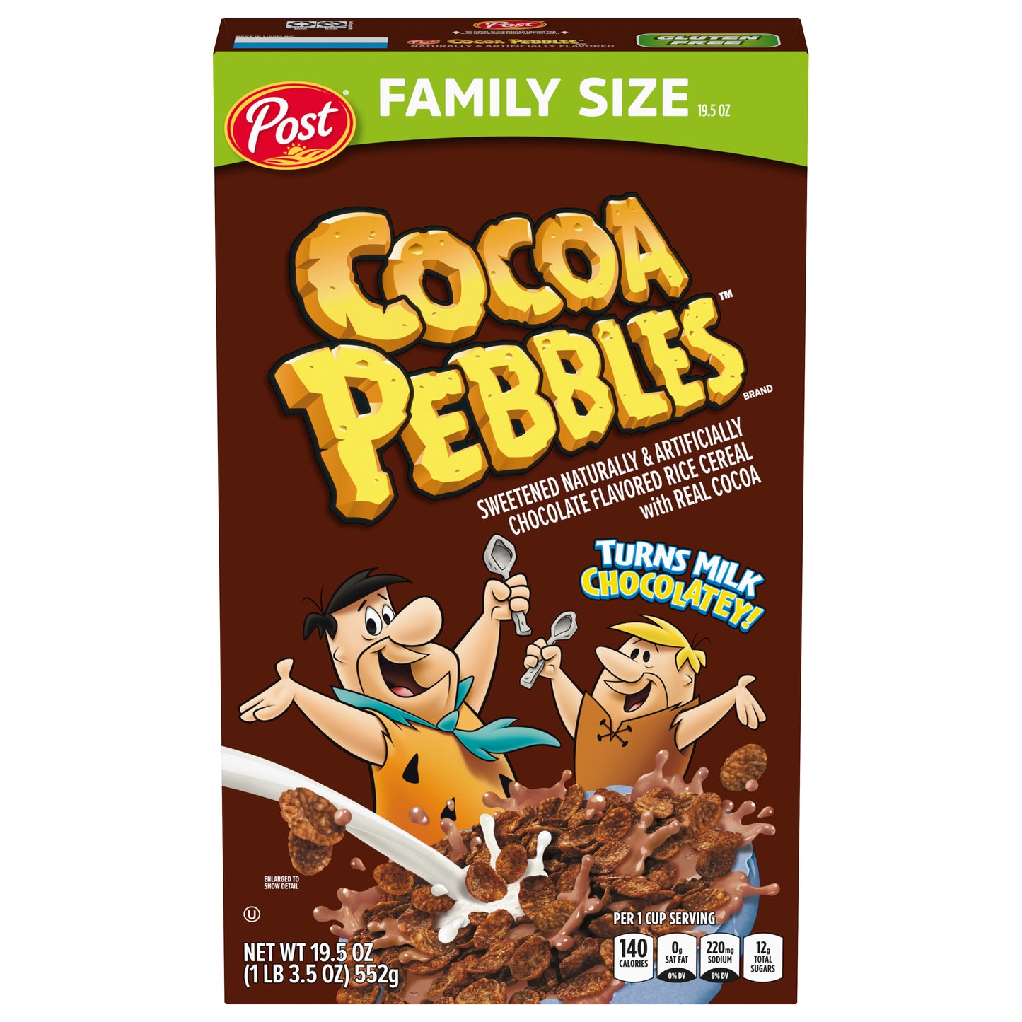 Cocoa Pebbles Chocolate Flavored Cereal Family Size 19.5 oz