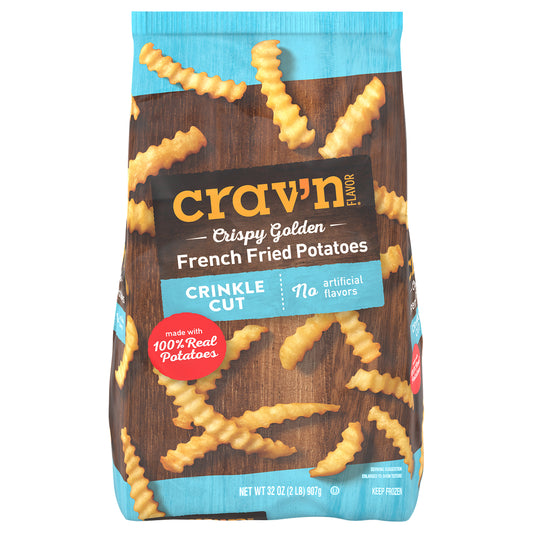 Crav'n Flavor Crinkle Cut Crispy Golden French Fried Potatoes 32 oz