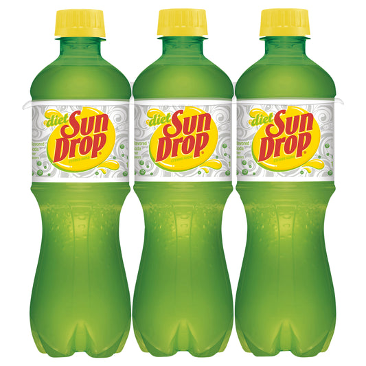 Diet Sun Drop Citrus Soda, .5 L bottles, 6 pack