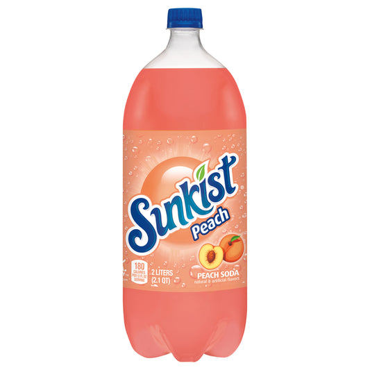 Sunkist Peach Soda, 2 L bottle