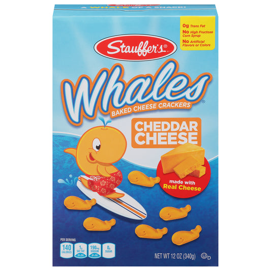 Stauffer's Whales Cheddar Cheese Baked Cheese Crackers 12 oz