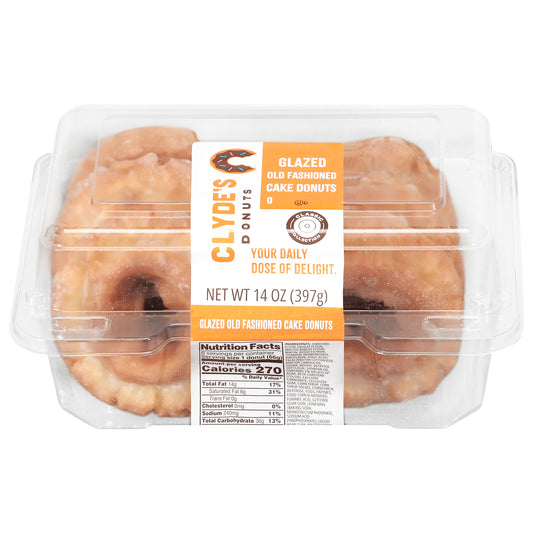 Clyde's Glazed Old Fashioned Cake Donuts 14 oz