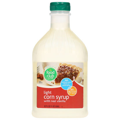 Food Club Light Corn Syrup with Real Vanilla 32 fl oz