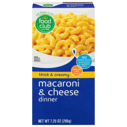 Food Club Thick & Creamy Macaroni & Cheese Dinner 7.25 oz