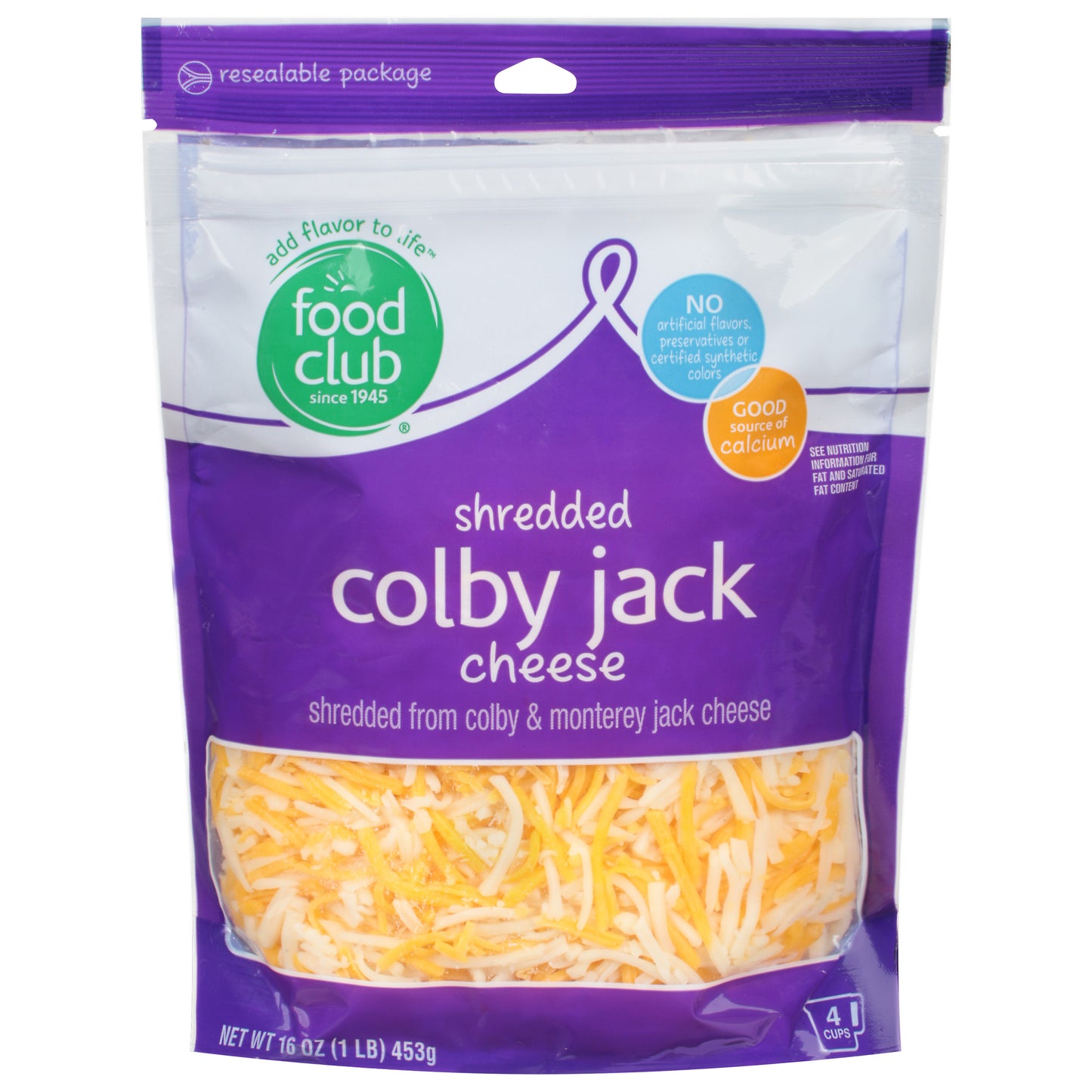 Food Club Colby Jack Shredded Cheese 16 oz