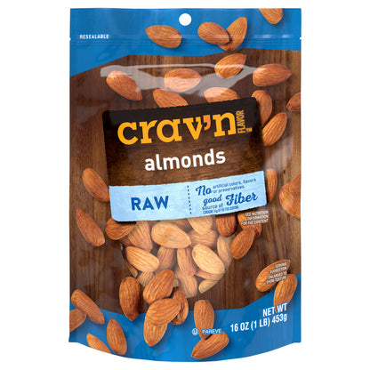 Crav'n Flavor Raw Almonds 16 oz