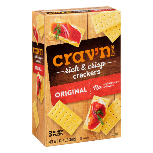 Crav'n Flavor Rich & Crisp Original Crackers 3 ea