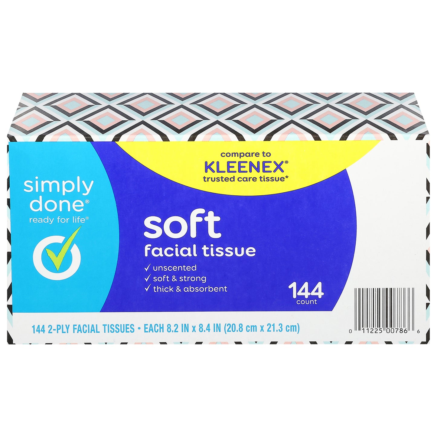 Simply Done 2-Ply Soft Unscented Facial Tissue 144 ea