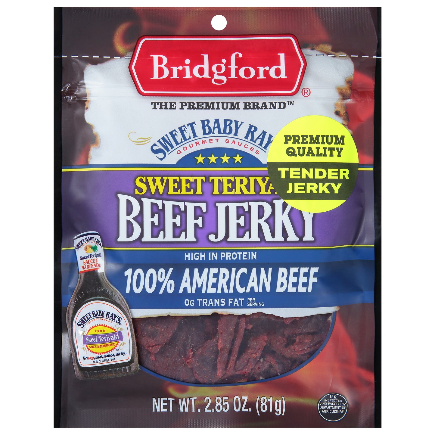 Bridgford Sweet Baby Ray's Sweet Teriyaki Beef Jerky 2.85 oz