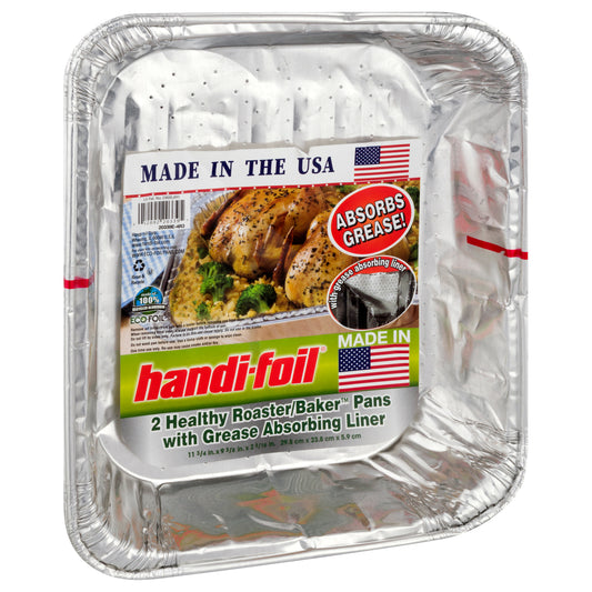 Handi-Foil with Grease Absorbing Liner Healthy Roaster Baker Pans 1 ea