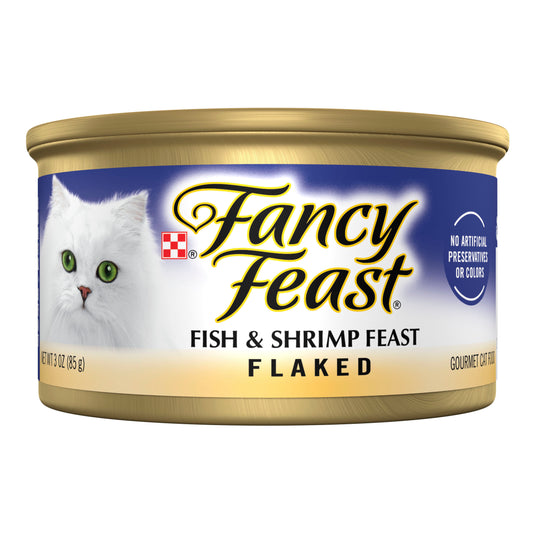 Purina Fancy Feast Wet Cat Food Flaked Fish and Shrimp Feast - 3 oz. Can