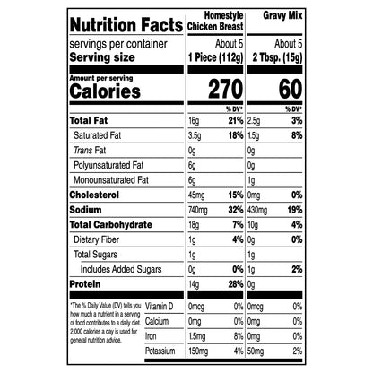 Tyson Frozen Homestyle Chicken Breasts with Gravy Mix, 22.75 oz