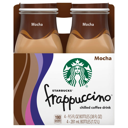 Starbucks Frappuccino Mocha Chilled Coffee Drink 4-9.5 fl oz