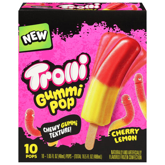 Trolli Cherry Lemon Gummi Pop 10 - 1.65 fl oz Pops