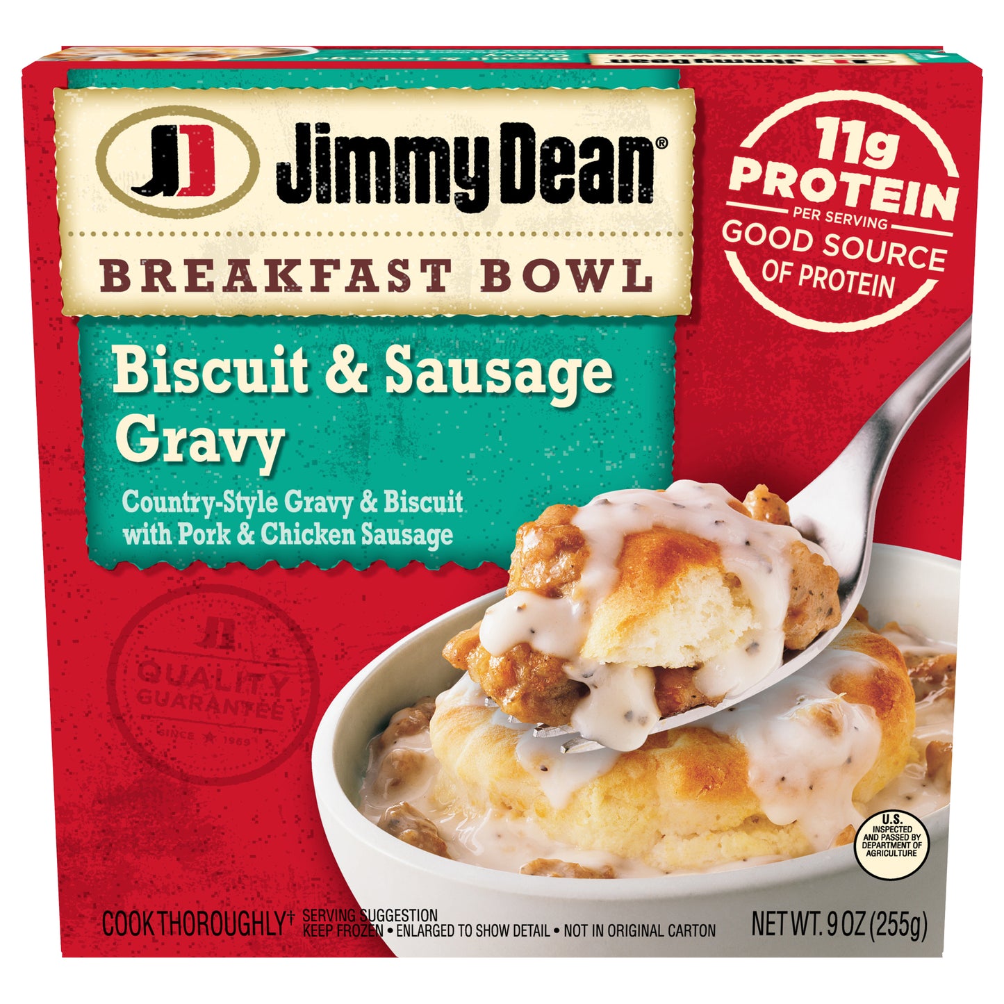 Jimmy Dean Breakfast Bowl, Biscuit & Sausage Gravy, Frozen, 9 oz Bowl