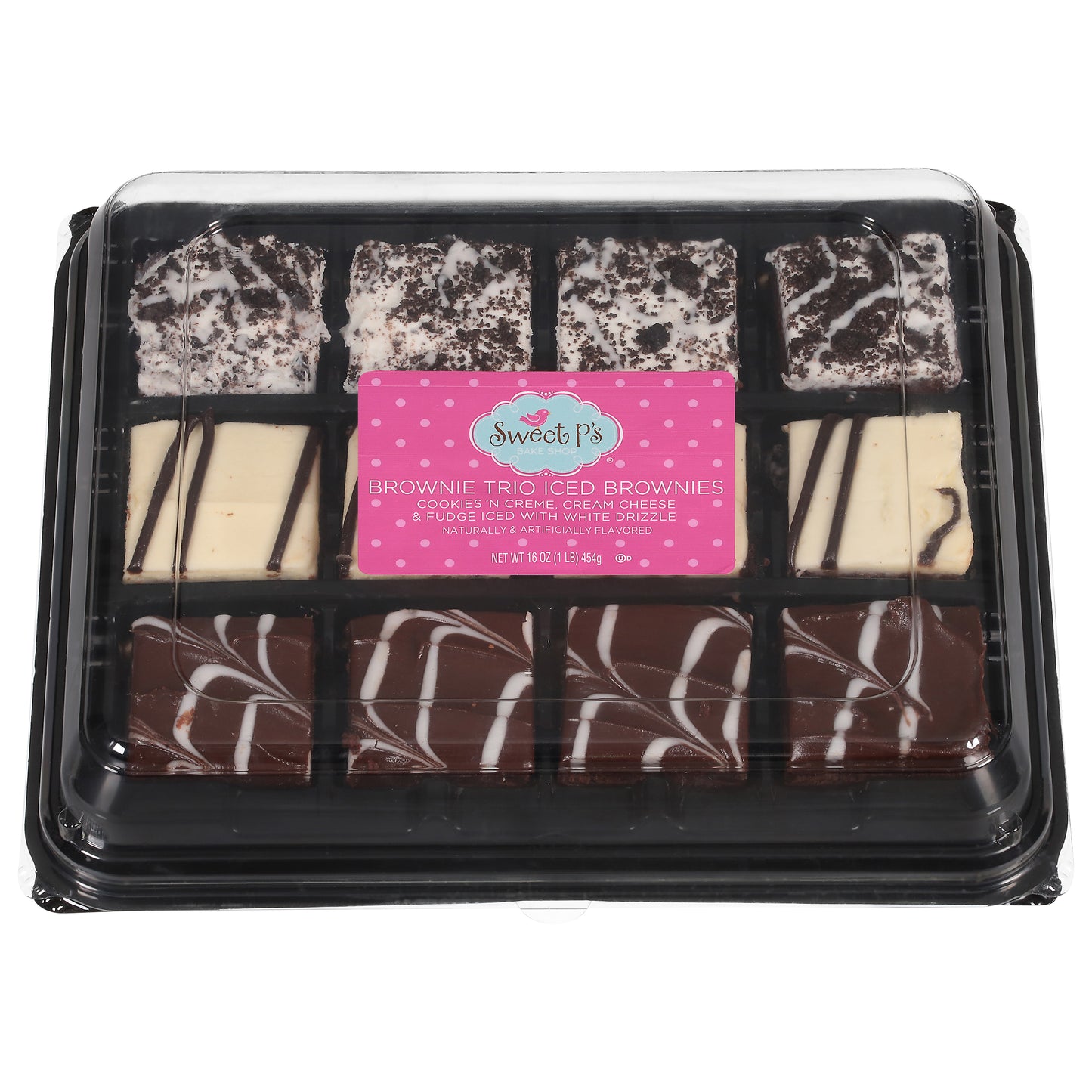 Sweet P's Bake Shop Trio Iced Brownies Brownie 16 oz