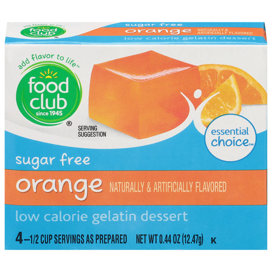 Food Club Essential Choice Sugar Free Low Calorie Orange Gelatin Dessert 0.44 ea