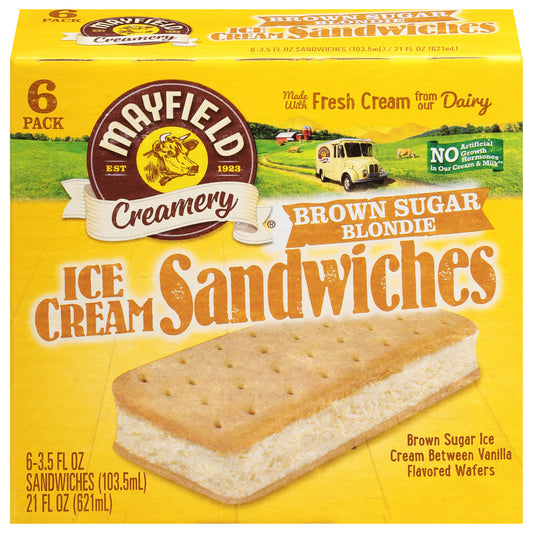 Mayfield Creamery Brown Sugar Blondie Ice Cream Sandwiches 6 - 3.5 fl oz Sandwiches