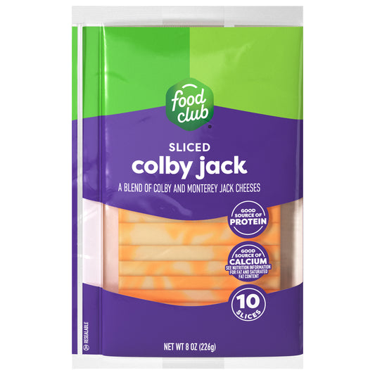 Food Club Colby Jack Sliced Cheese 10 ea