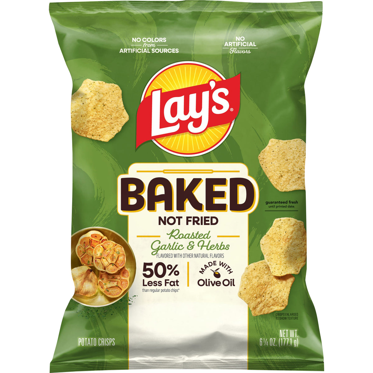 Lay's Baked Potato Chips Roasted Garlic & Herb, 6 1/4 Oz