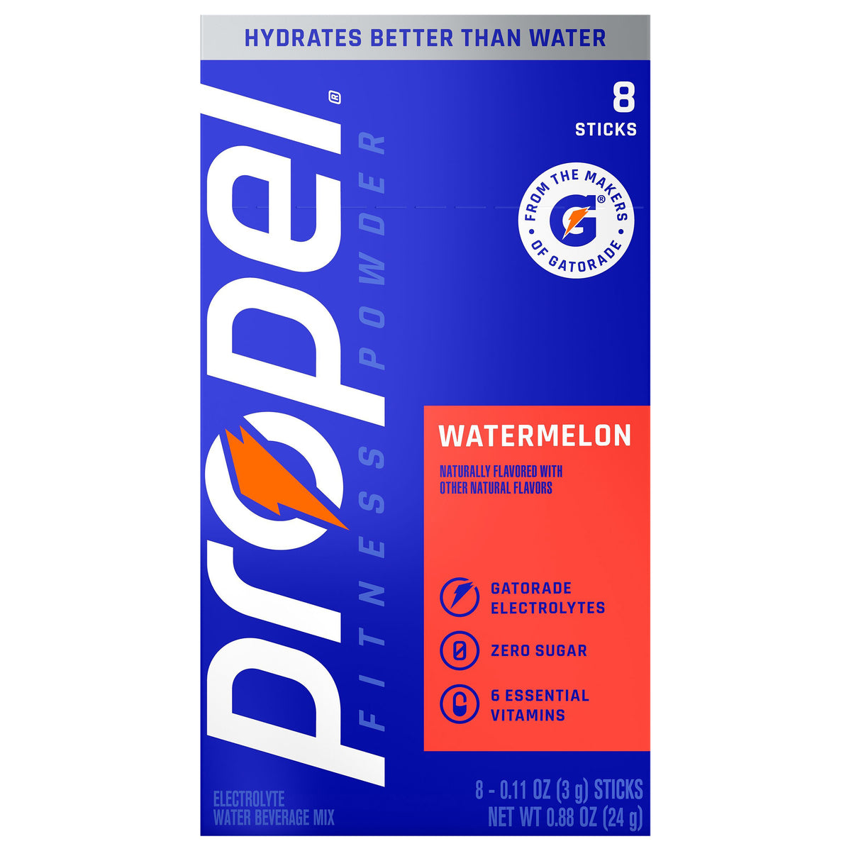 Propel Electrolyte Water Beverage Mix Watermelon 0.11 Oz X 8