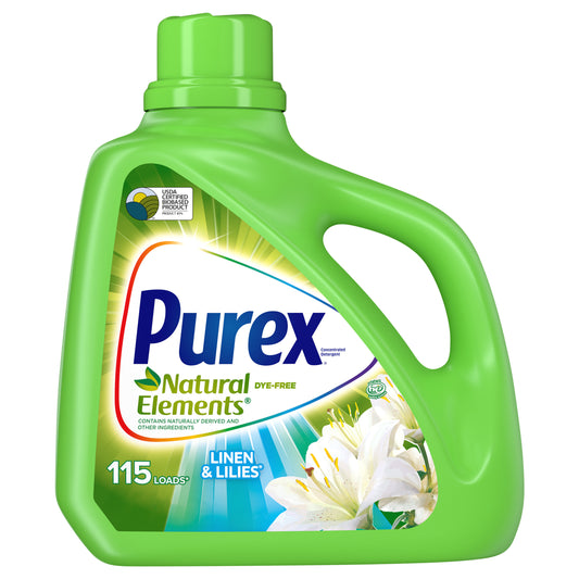 Purex Liquid Laundry Detergent, Natural Elements Linen & Lilies, 150 Fluid Ounces, 115 Loads