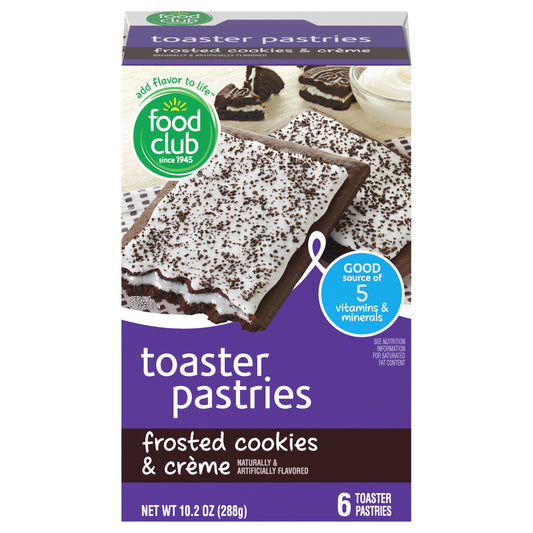 Food Club Frosted Cookies & Creme Toaster Pastries 6 ea