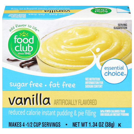 Food Club Essential Choice Instant Reduced Calorie Vanilla Pudding & Pie Filling 1.34 oz