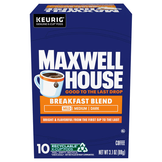 Maxwell House Breakfast Blend Mild Roast K-Cup® Coffee Pods, 10 ct Box