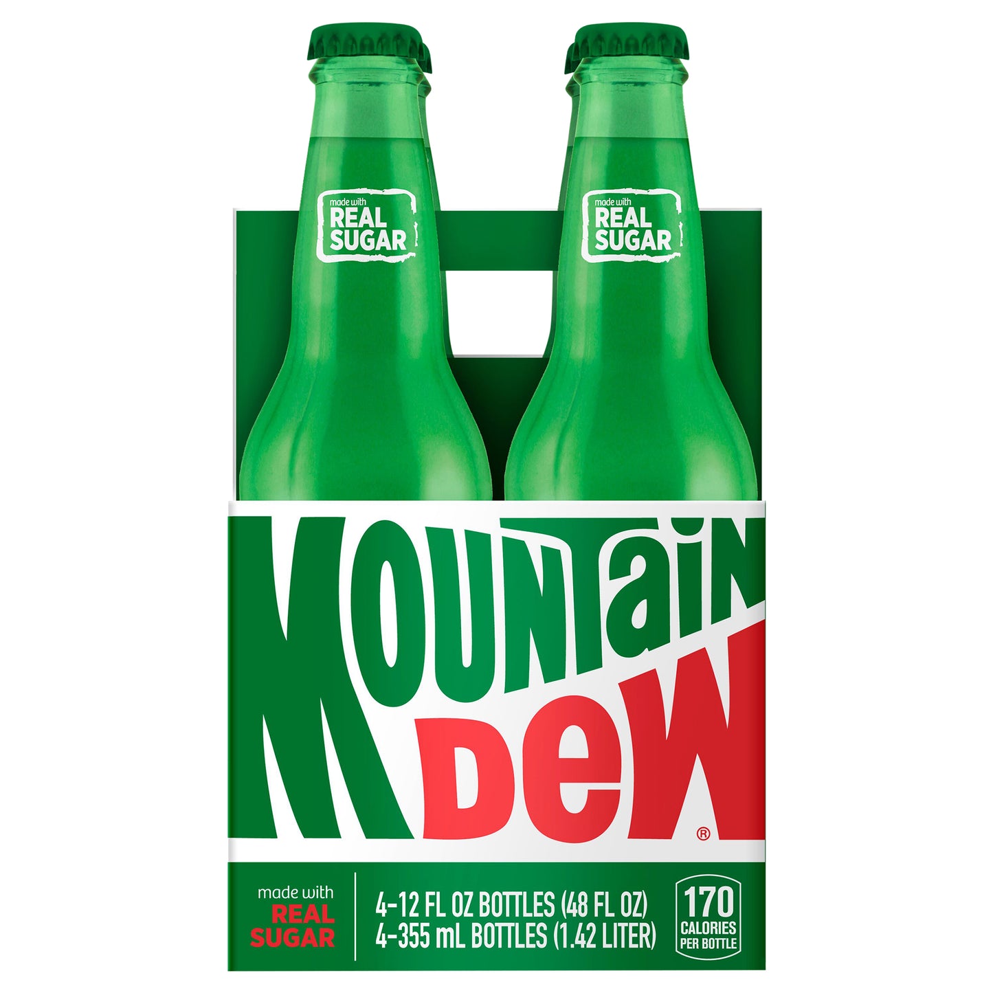 Mtn Dew Real Sugar Soda Citrus 12 Fl Oz 4 Count