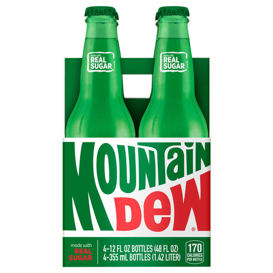 Mtn Dew Real Sugar Soda Citrus 12 Fl Oz 4 Count
