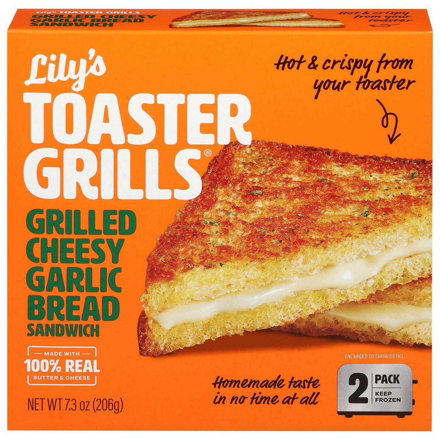 Lily's Toaster Grills Grilled Cheesy Garlic Bread Sandwich 2 Each