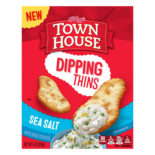 Town House Dipping Thins Sea Salt Baked Snack Crackers 9 oz