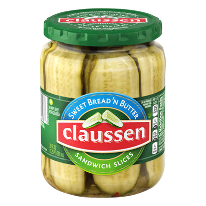 Claussen Sweet Bread N' Butter Pickle Slices, 20 fl oz Jar