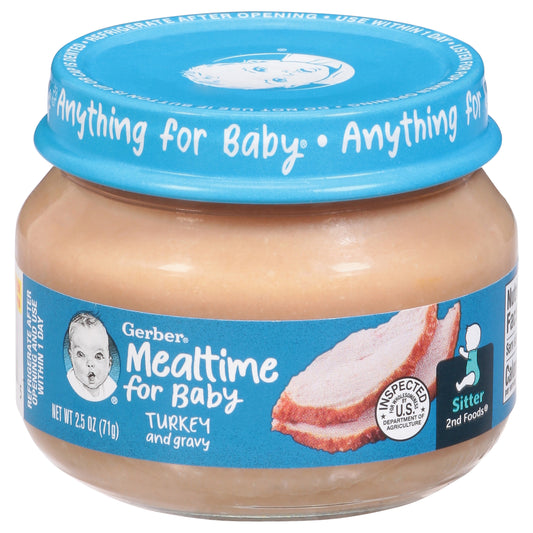 Gerber Mealtime for Baby 2nd Foods Sitter Turkey and Gravy 2.5 oz