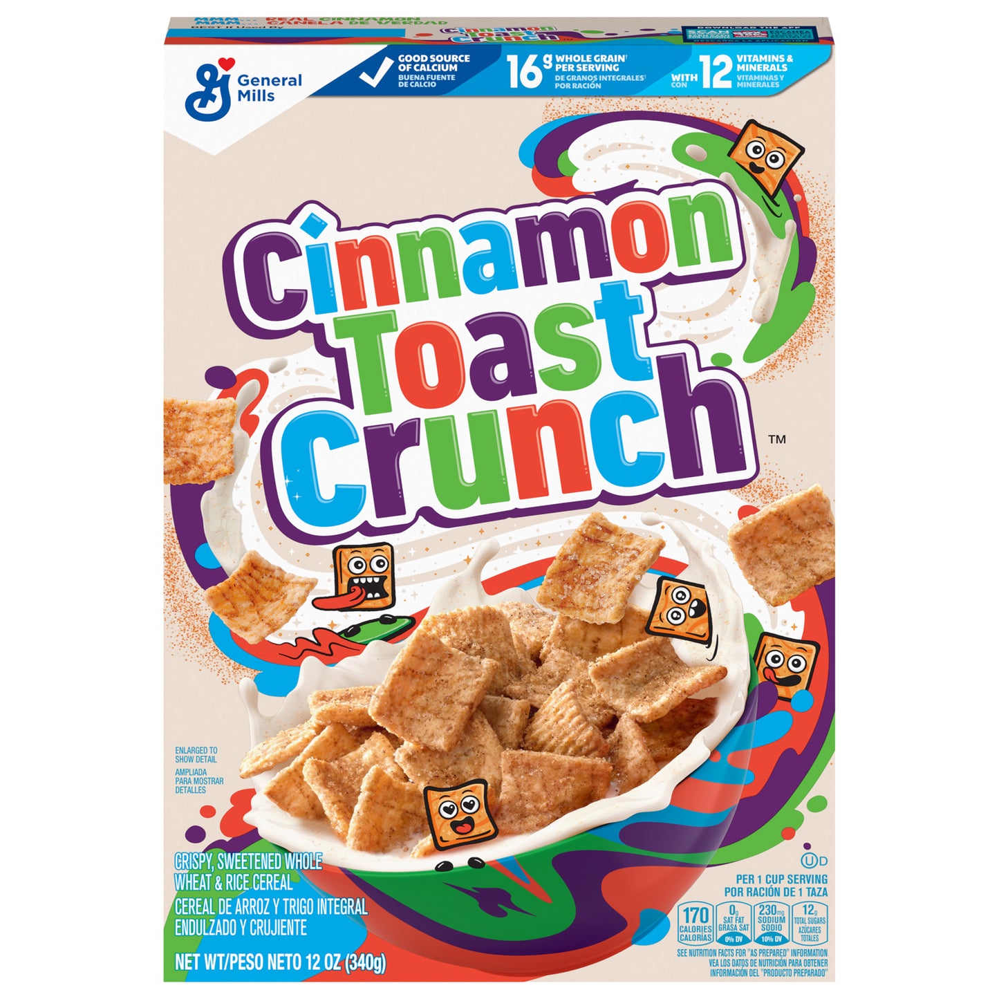 Original Cinnamon Toast Crunch Breakfast Cereal, 12 OZ Cereal Box