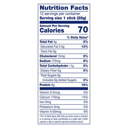 Kraft Reduced Fat Mozzarella String Cheese Snacks with 2% Milk, 12 oz Bag (12 ct-1 oz sticks)