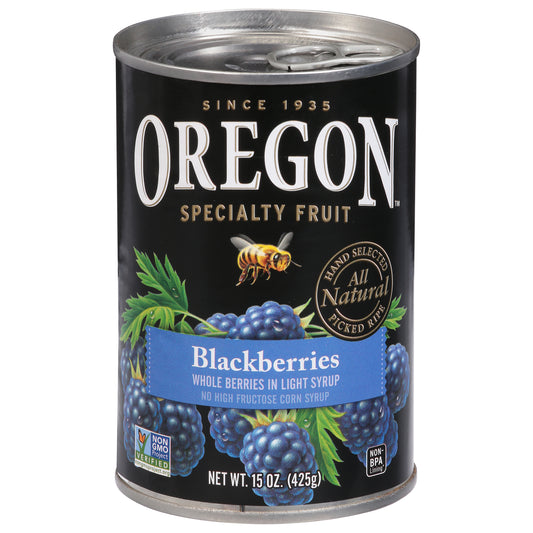 Oregon Whole Berries Blackberries in Light Syrup 15 oz