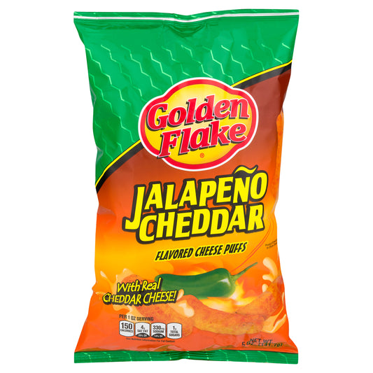 Golden Flake Cheese Puffs Jalapeno Cheddar 5 oz