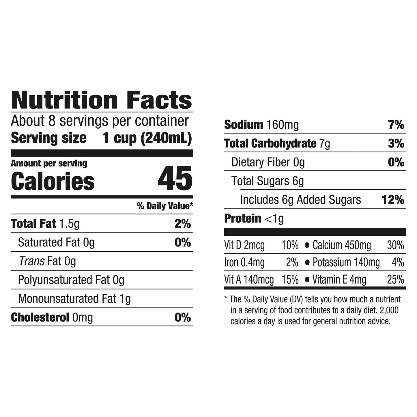 Silk Almond Milk, Vanilla, Less Sugar, Dairy Free, Gluten Free, 64 FL OZ Half Gallon