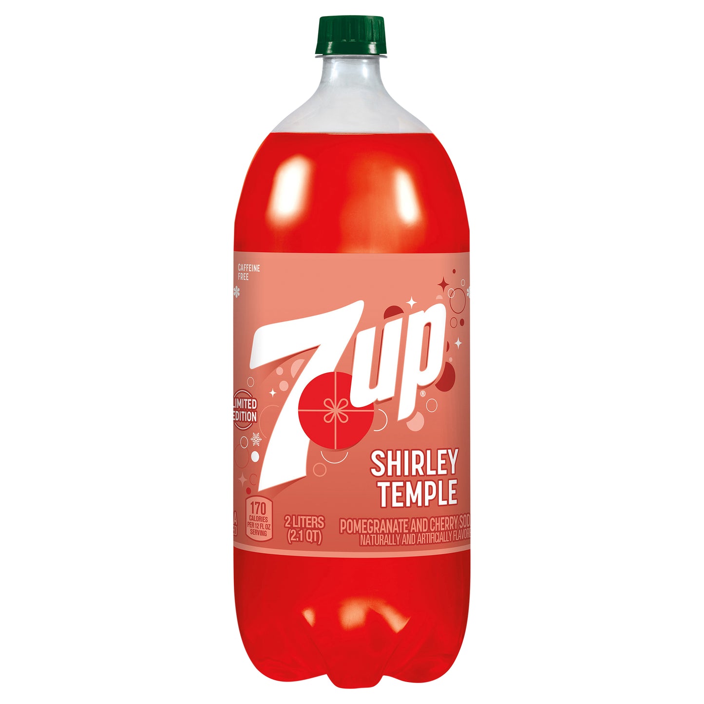 7UP Shirley Temple Pomegranate and Cherry Flavored Soda, 2 L bottle