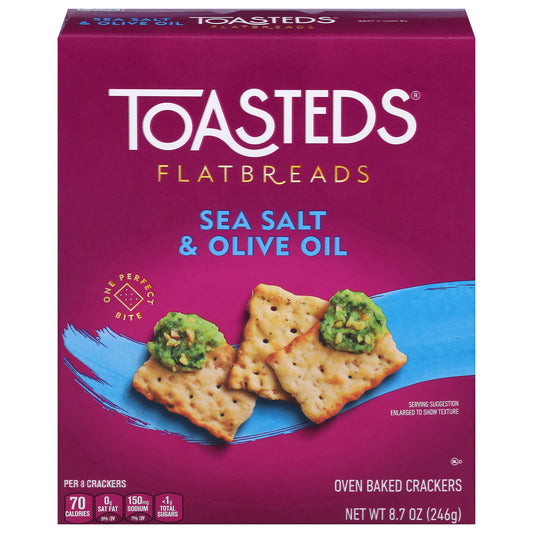 Toasteds Sea Salt & Olive Oil Flatbreads 8.7 oz