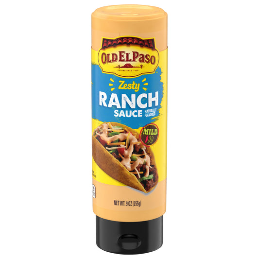 Old El Paso Taco Sauce, Zesty Ranch Sauce, Squeeze Bottle, 9 oz.