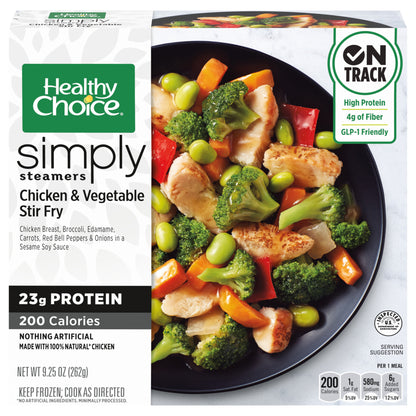 Healthy Choice Simply Steamers Chicken & Vegetable Stir Fry, Frozen Meal, 9.25 oz. Bowl