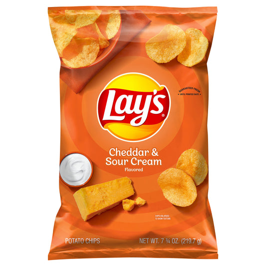 Lay's Potato Chips Cheddar & Sour Cream Flavored 7 3/4 Oz