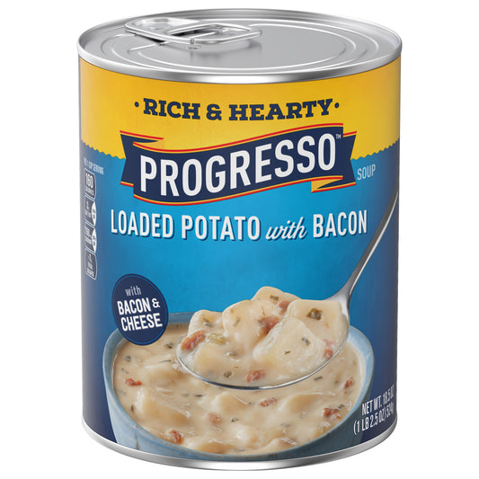 Progresso Loaded Potato Bacon Soup, Rich & Hearty Canned Soup, 18.5 oz